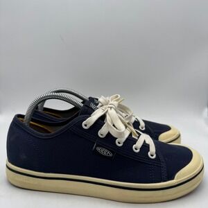 Keen Elsa Navy Blue Canvas Sneaker Shoe Low Top Comfort Cap Bumper Toe Women 9.5